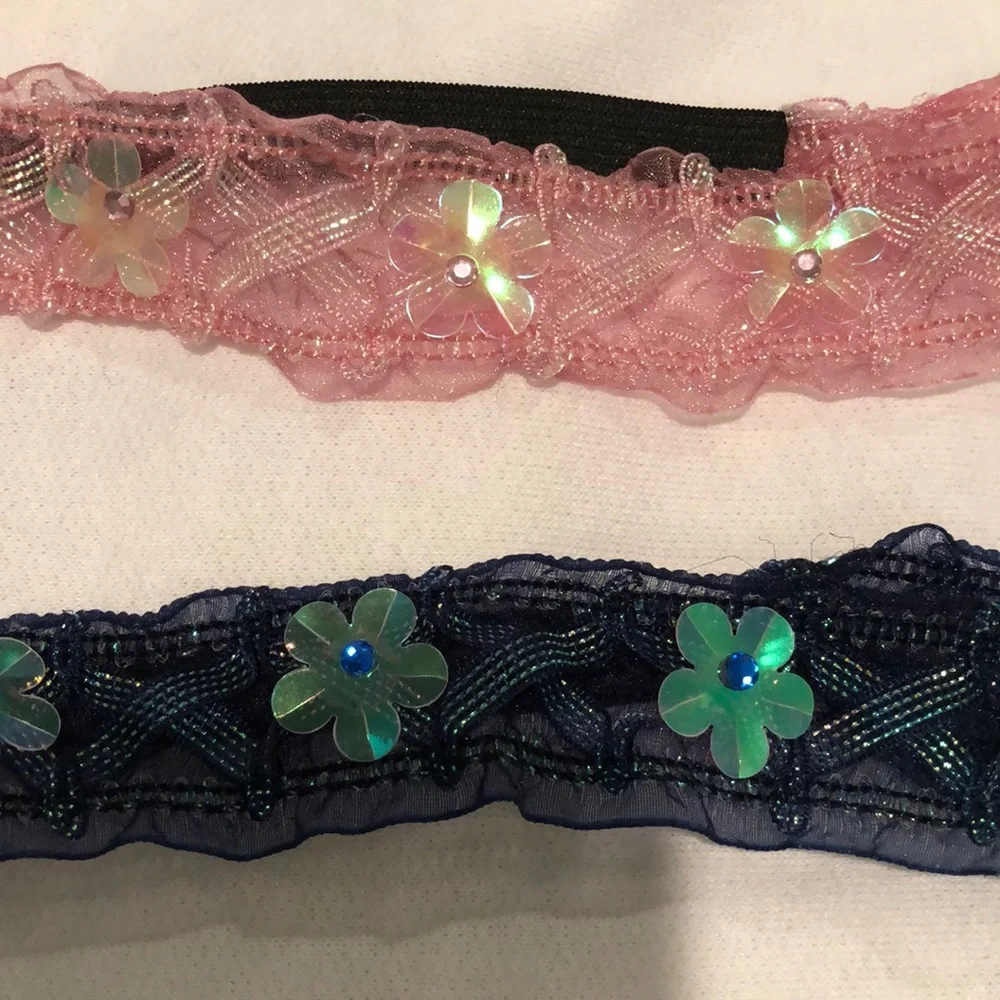 Baby headbands navy and pink